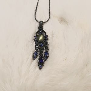 BOGO Blue glass chandelier style necklace